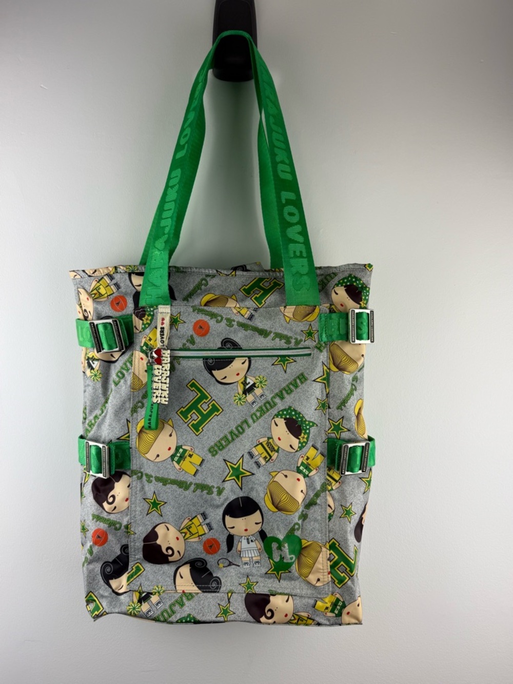 Vintage Harajuku Lovers Gwen Stefani Fatal Attraction Varsity Tote Bag Green